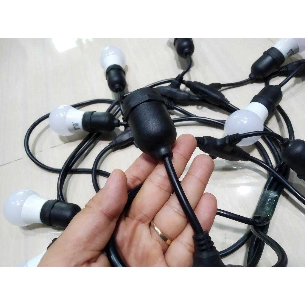 Bộ dây đui bóng đèn E27 đúc chống nước trang trí ngoài trời loại tốt