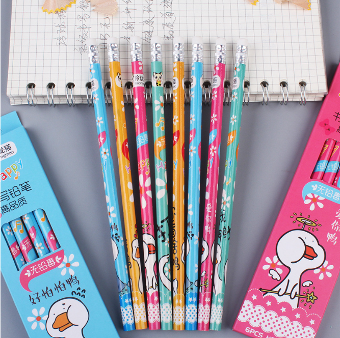 Set 6 Bút Chì Chuốt Cao Cấp Bằng Gỗ Cho Bé