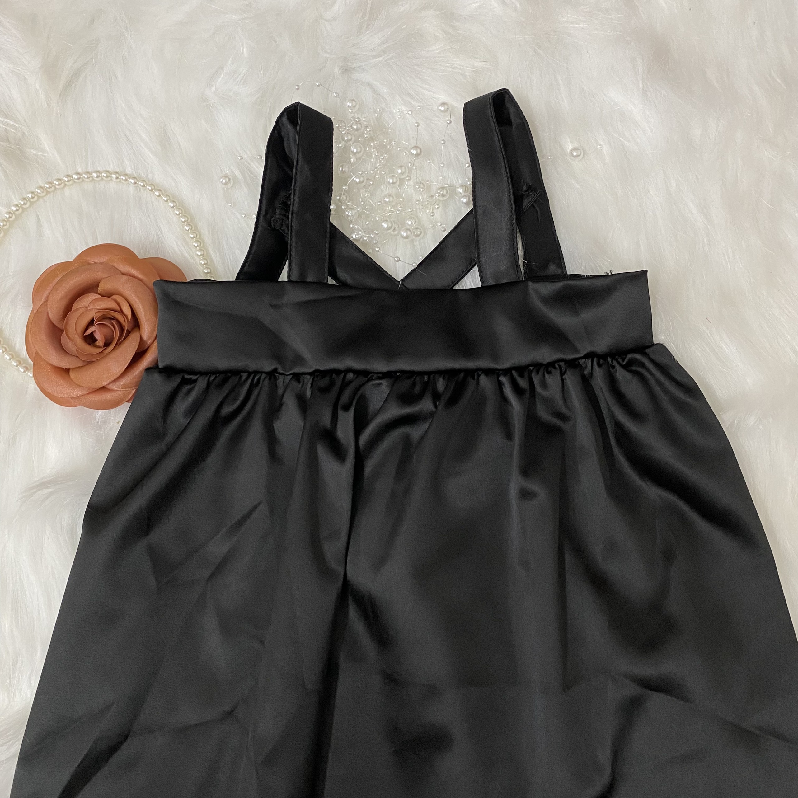 Đầm bé gái dây đen BabyDoll 8-23kg Angel Baby Thời Trang Thiết Kế