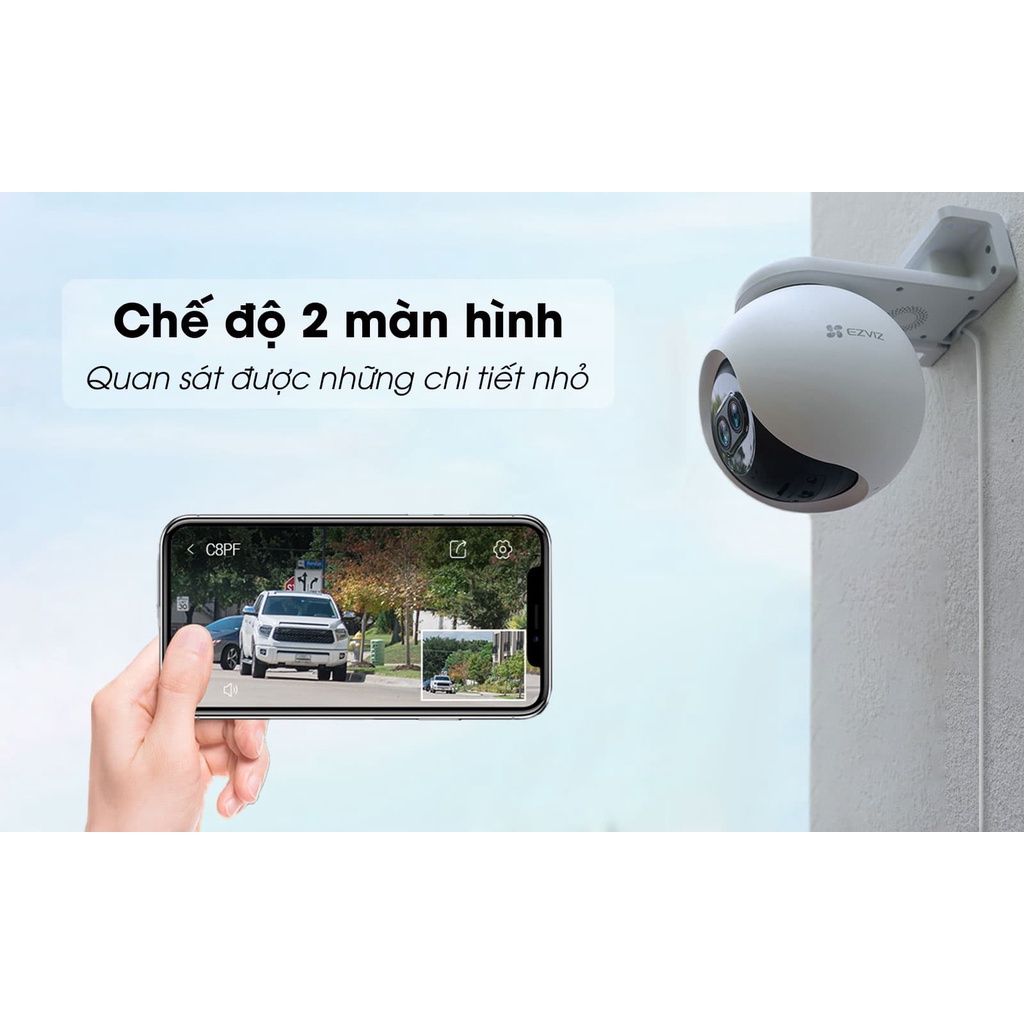 Camera Wifi EZVIZ H8 Pro 2K 3K Siêu Nét, Màu Ban Đêm - Hàng chính hãng