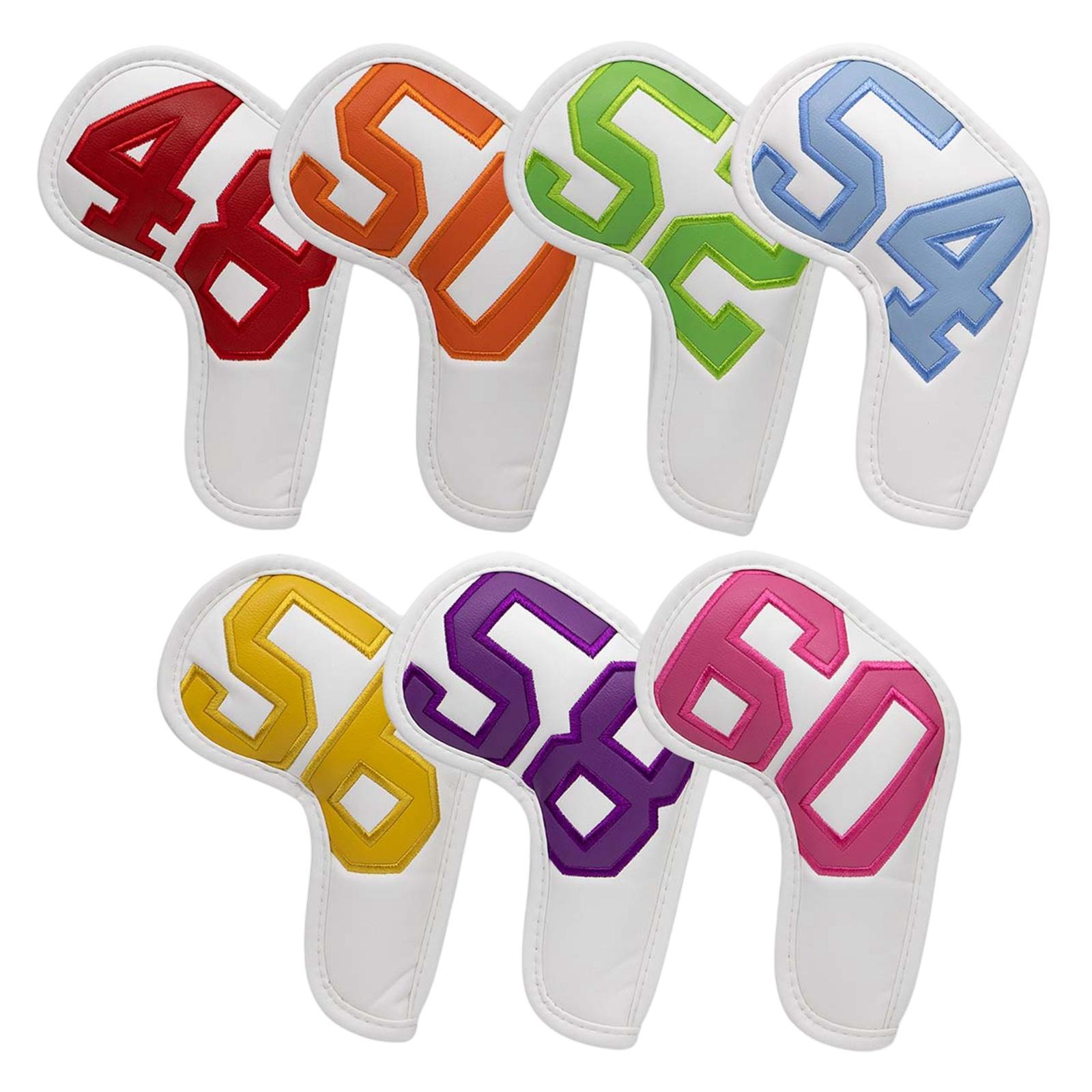 Golf Club Iron Head Covers, 7 pcs Golf Headcover Set, Thick Synthetic Leather Golf Iron Head Covers Set Fit Most Brands Irons