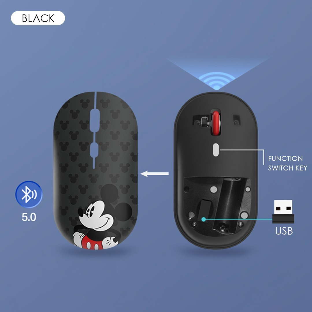 Chuột Bluetooth không dây JRC Disney Mickey Mouse, 2 chế độ kết nối - Hàng chính hãng