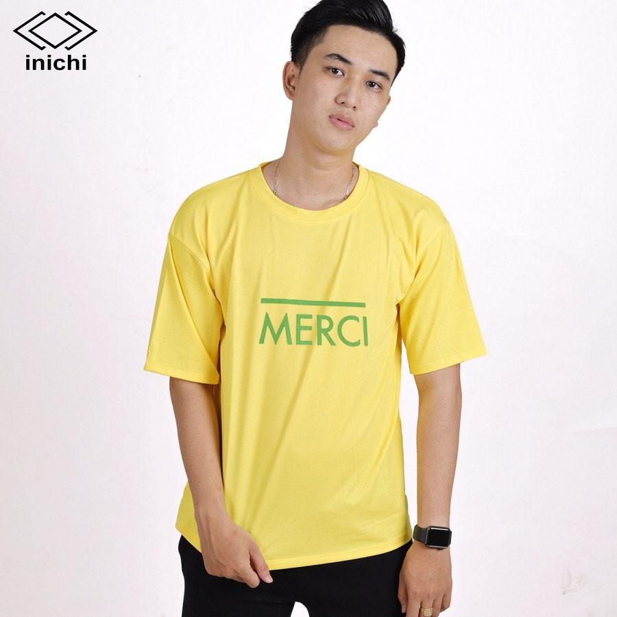 Áo thun Unisex INICHI tay lỡ form rộng phong cách hình in chữ MERCL - IC655