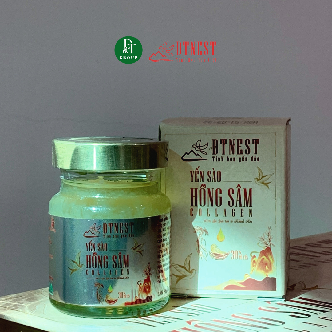 Đặc sản Khánh Hòa - Yến Chưng Hồng Sâm Collagen 70ml (Hủ lẻ) DT NEST/ DT FOOD