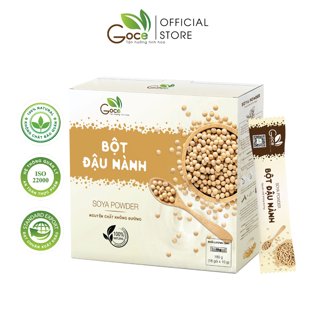 Bột đậu nành nguyên chất Goce - 180g (18 gói x 10g)