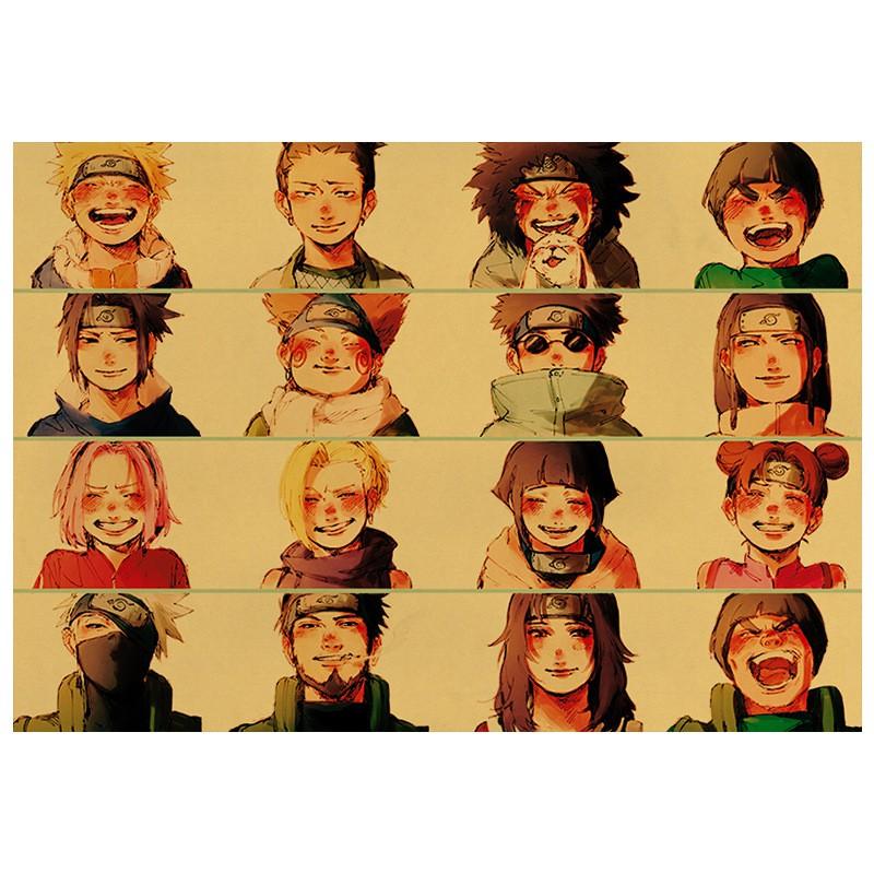 Tranh poster treo tường, tấm áp phích học trò và thầy Naruto