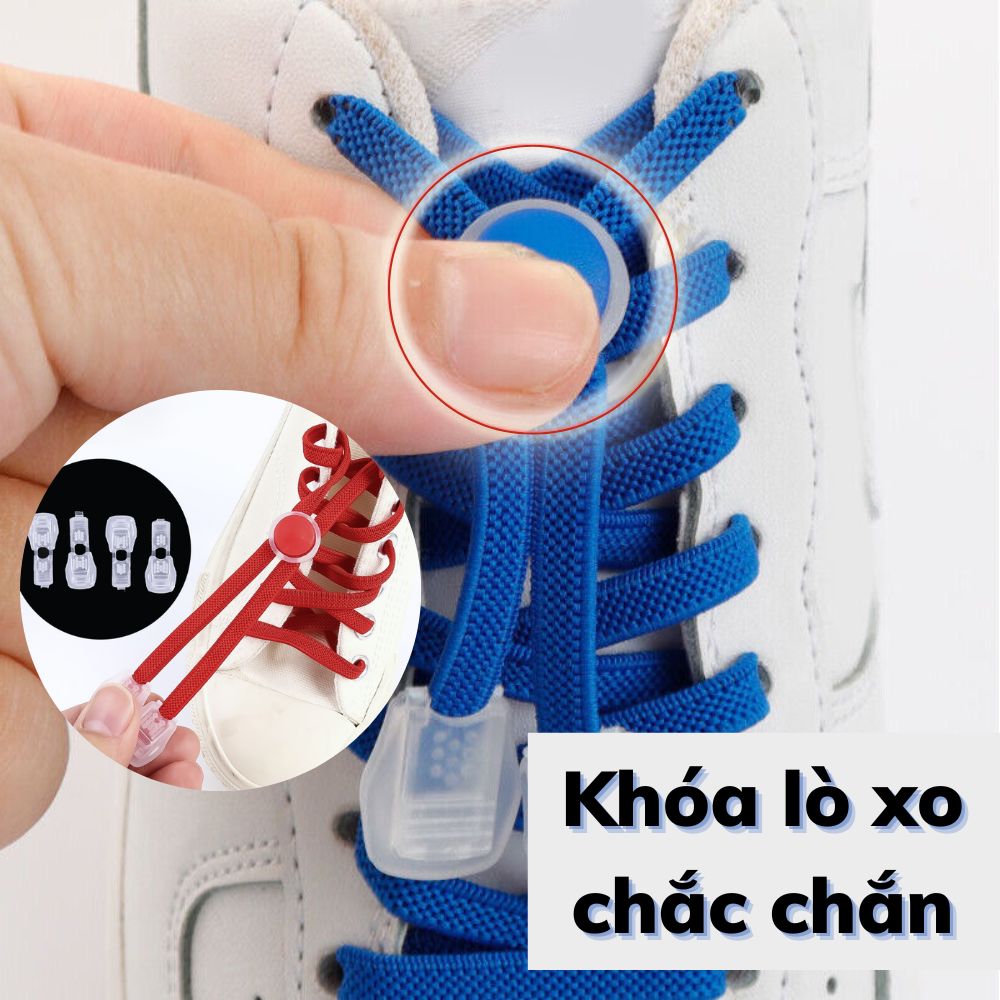 Dây giày thời trang co giãn không cần buộc kèm khóa phụ kiện tiện dụng giày thể thao sneaker cho người lớn và trẻ em