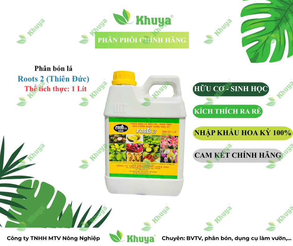Phân bón lá Thiên Đức Roots 2 (Can 1 Lít) Kích Thích Ra Rễ - Nhập khẩu từ Hoa Kỳ