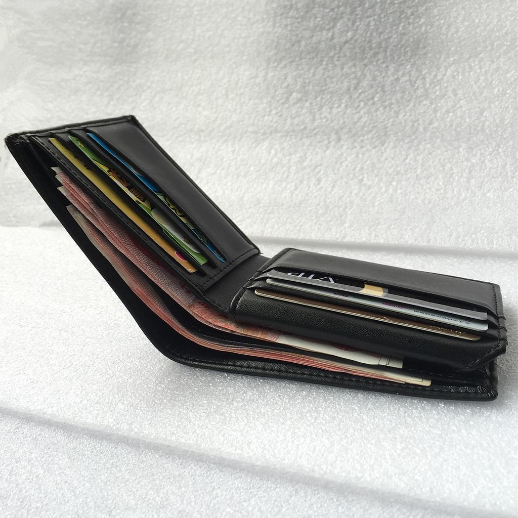 Leather Mens RFID Blocking Wallet Trifold Credit Card Protector Case