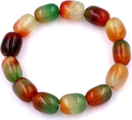 Vòng tay chuỗi hạt Lu Thống Thạch Anh Xanh Nâu Bầu 12mm x 16mm - hợp mệnh Mộc, mệnh Hỏa