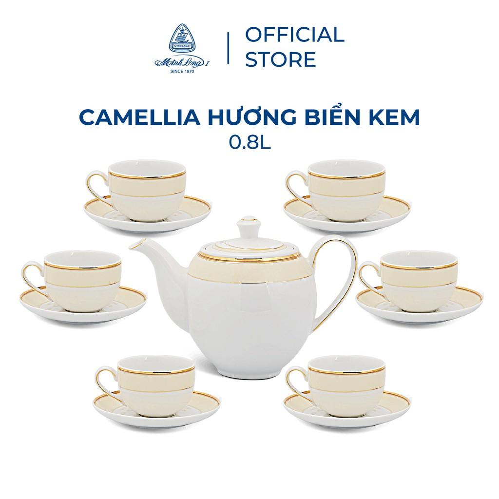 Bộ trà 0.8 L  Camellia Hương Biển kem Sứ cao cấp Minh Long