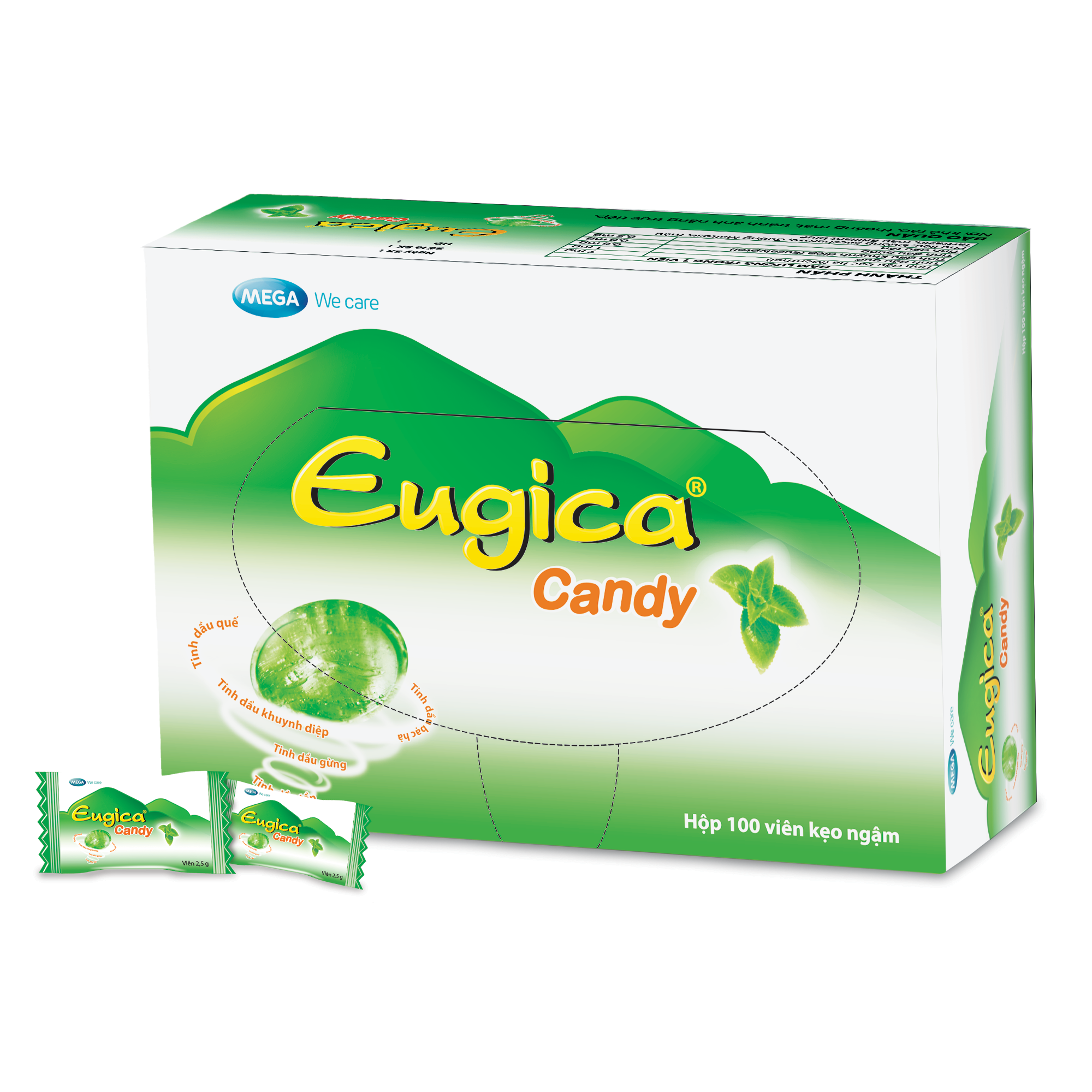 Kẹo ngậm thảo dược EUGICA CANDY (Hộp 100 viên)