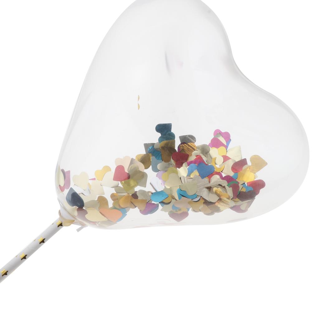 6x Heart Balloon Birthday Cake Topper Girl Baby Shower Cupcake Food Picks