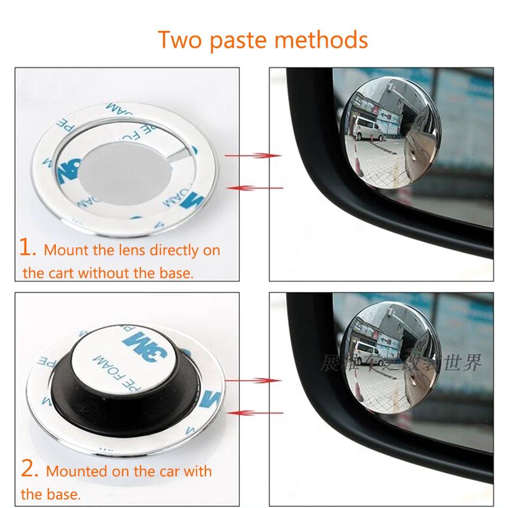 Set 2 gương chiếu hậu hình tròn nhỏ 3M góc rộng 360 độ cho xe hơi