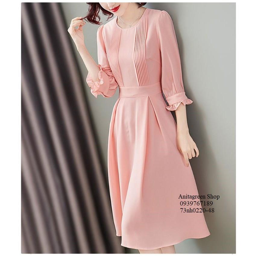 73nh0220-ĐẦM XÒE TAY LỠ XẾP LY THIẾT KẾ s-6xl