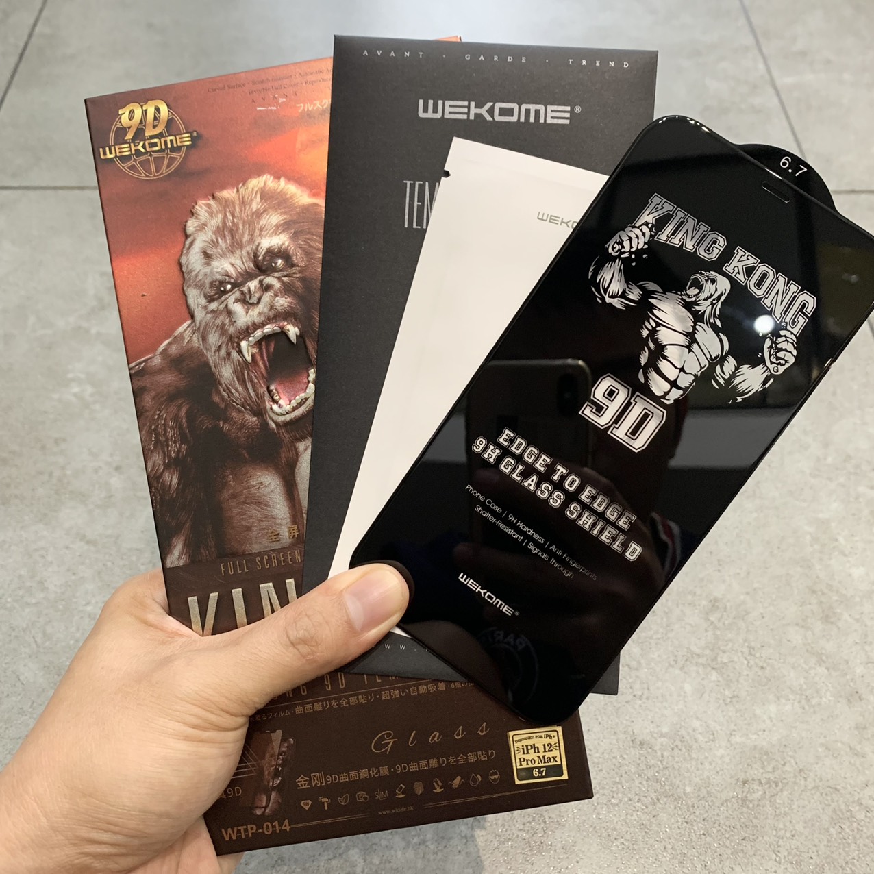 Kính Cường Lực Kingkong 9D Trong Suốt Dành Cho Iphone - Full Hộp Sắt Cao Cấp - Dán Full Màn - Hàng Chính Hãng - 12 Pro Max