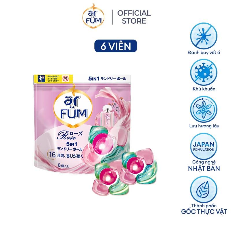 Túi Viên giặt xả arFUM 5 trong 1 MỚI lưu hương lâu 16 tuần, khử khuẩn 99% - (6 Viên/ Túi)