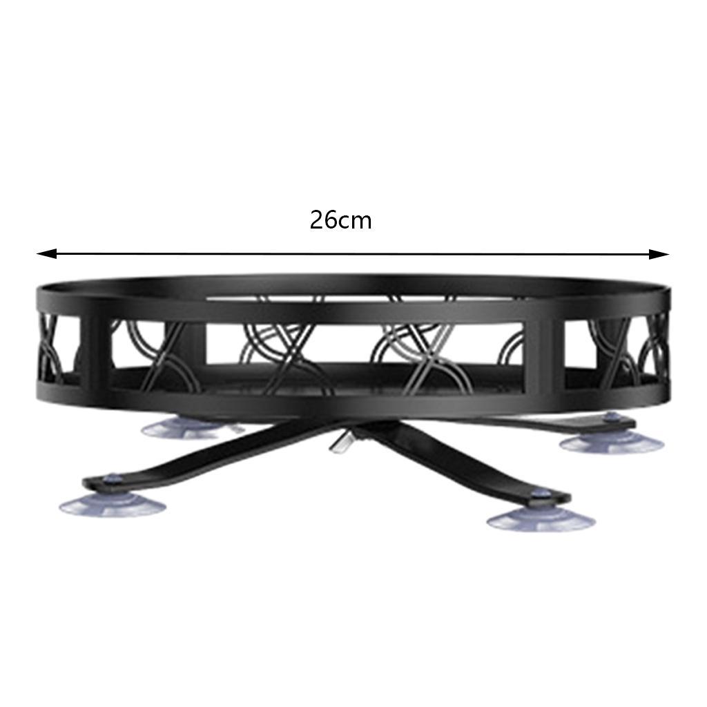 Turntable Spice Rack 9 inch Black Kitchen Spice Organizer for Cooking Jars