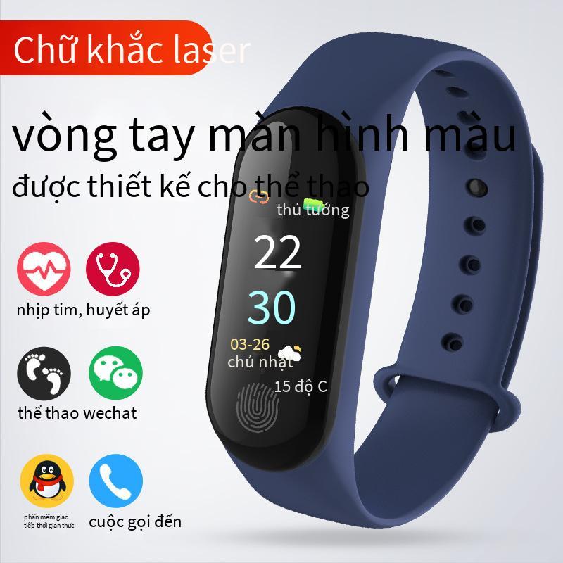 Ưu đãi đặc biệt Vòng đeo tay thông minh màn hình màu M3Plus Giao diện động 3D UI chế độ đa thể thao Đo nhịp tim huyết áp chống nước IP67