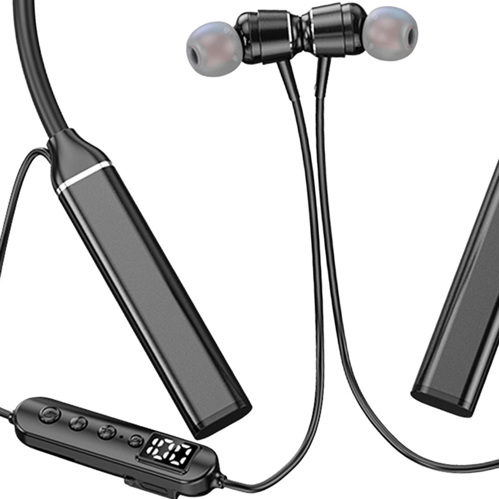 Neckband Headphones V5.3 Stereo Earpieces for Gym Running Working Laptop