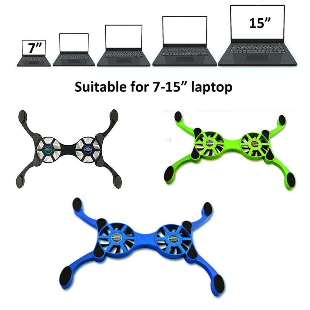 Quạt Làm Mát Có Thể Gập Lại Di động USB Bộ Tản Nhiệt Yên Tĩnh Với 2 Quạt Phổ