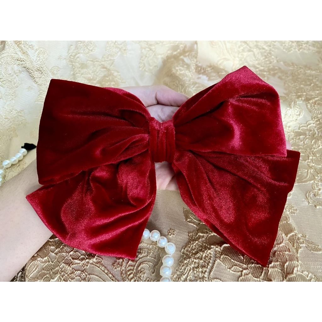 Kẹp nơ nhung cỡ lớn loại 1 sang chảnh cho nữ