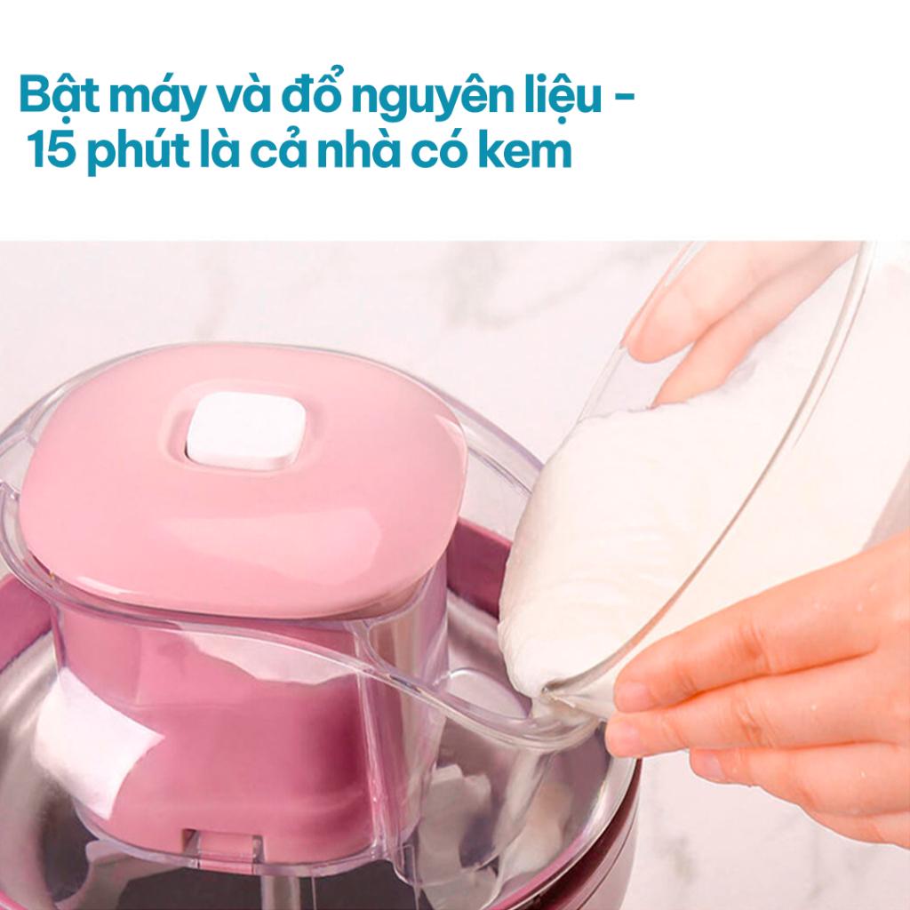 Máy Làm Kem Tại Nhà Cối Lớn 800ML ( Có Ảnh Và Video Làm Kem Tại Nhà )