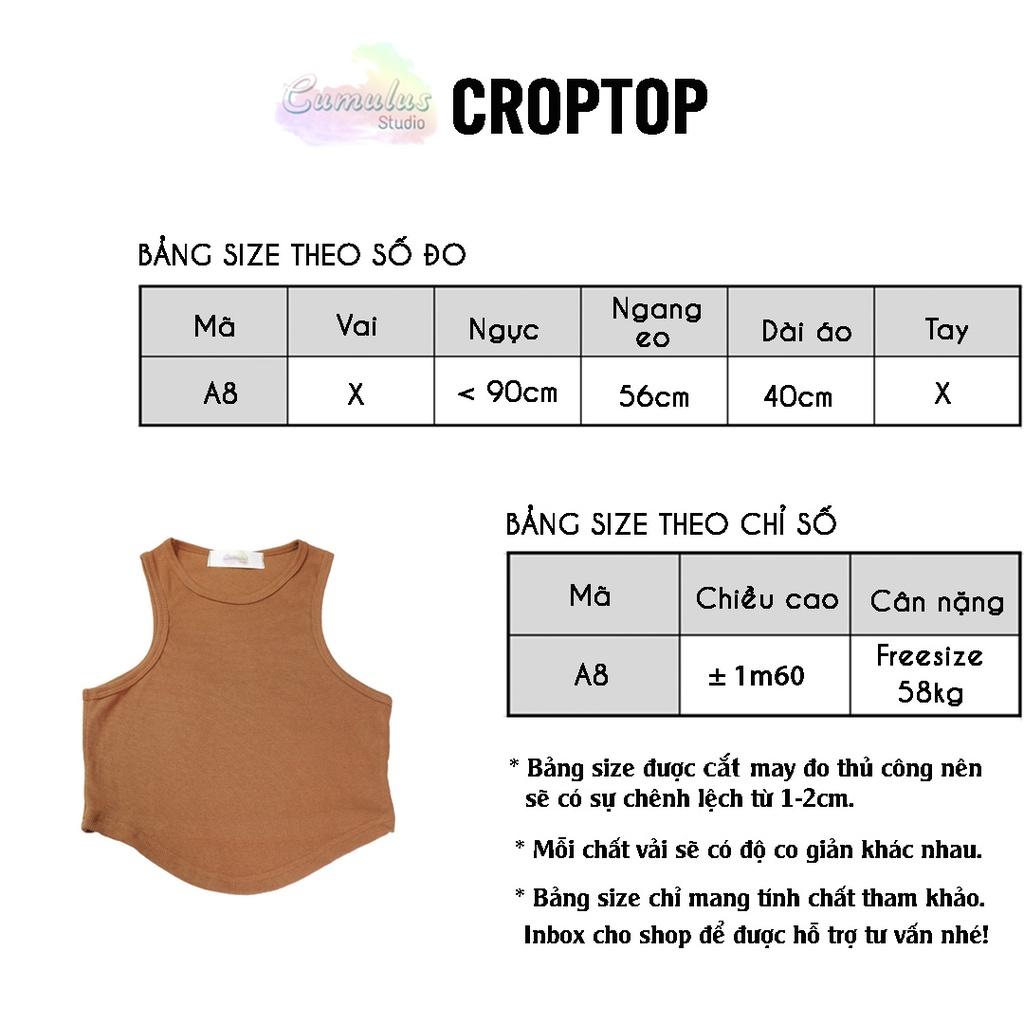 Áo croptop ba lỗ lai bầu Cumulus chất thun gân A08