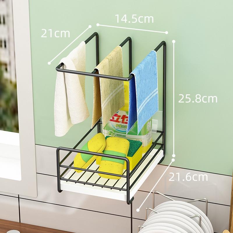 Giá để đồ rửa bát, giá treo khăn lau bếp kèm khay hứng nước thông minh giúp căn bếp được gọn gàng.