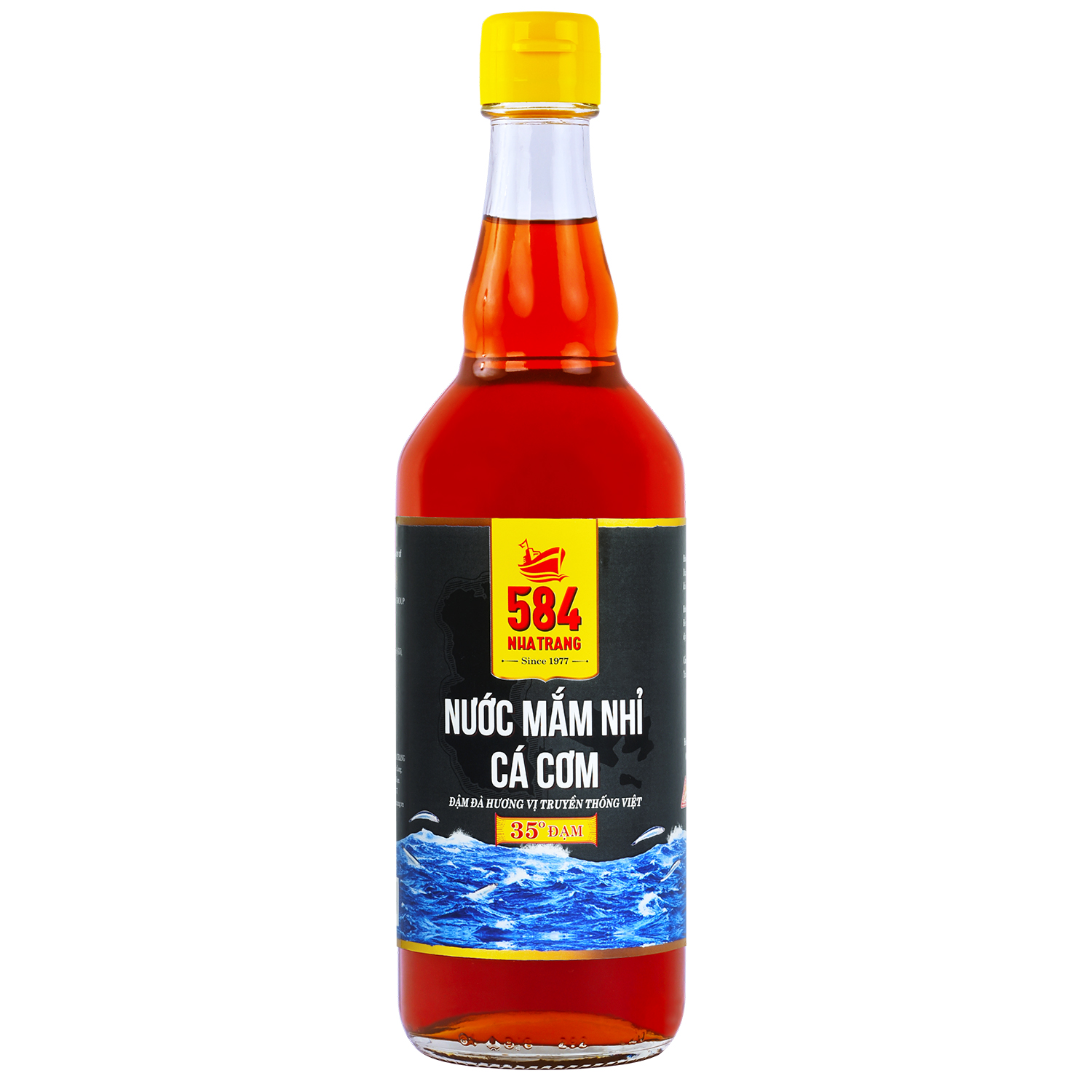 Thùng 6 Chai Nước mắm Nhỉ Cá cơm 584 Nha Trang - 35 độ đạm - Chai Thủy Tinh 510ml