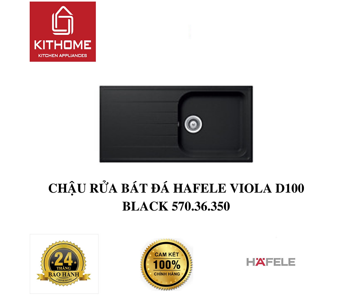 CHẬU RỬA BÁT ĐÁ HAFELE VIOLA D100 BLACK 570.36.350 - Hàng chính hãng