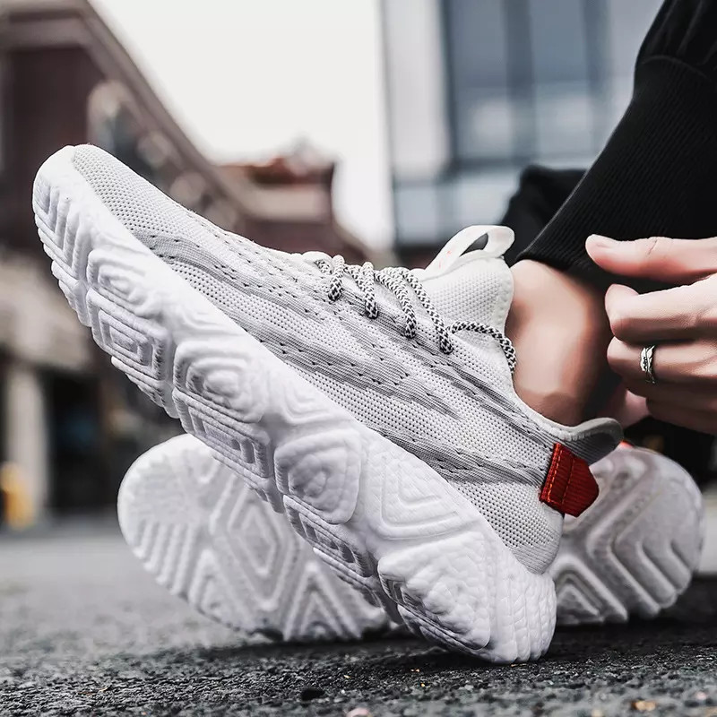 Giày Thể Thao Nam GEMI- Giày Sneaker Màu Trắng - Đen, Giày Thể Thao Ôm Chân, Thoáng Mát - G5175