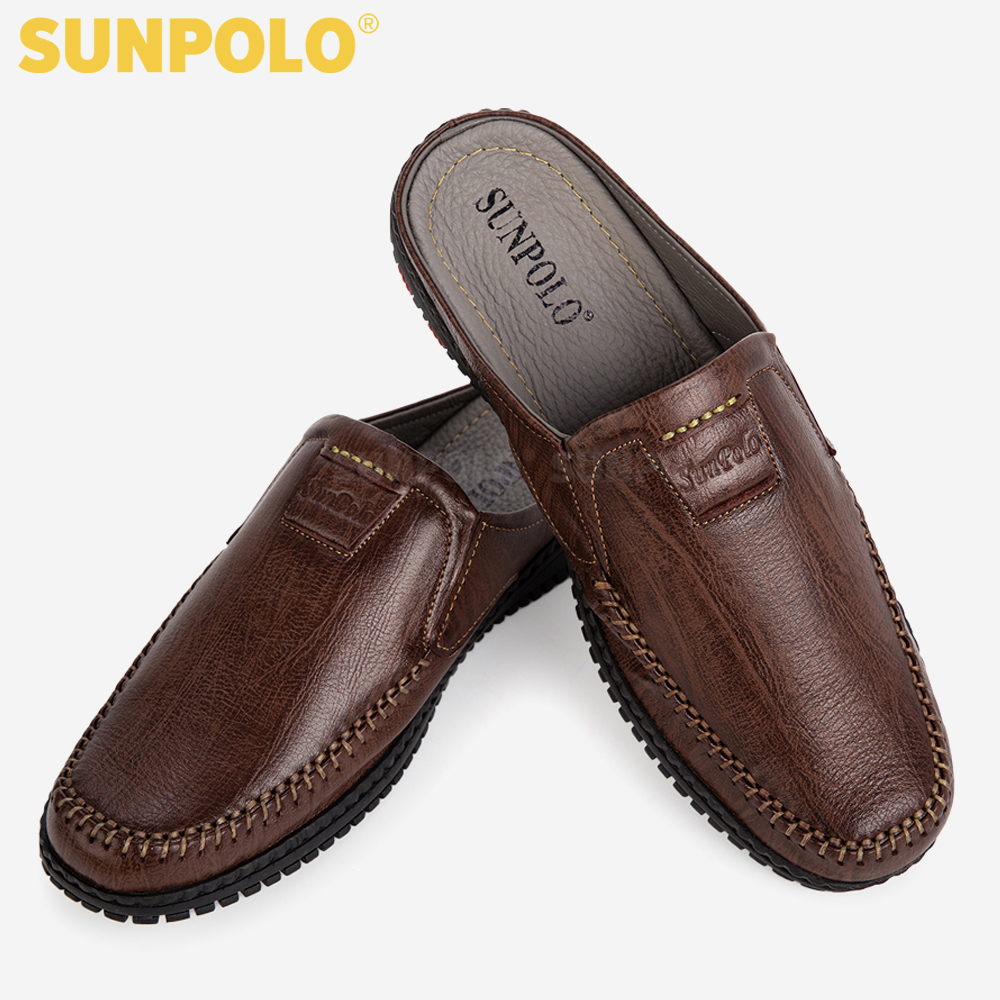 Dép Sục, Dép Sapo Nam Da Bò SUNPOLO SUT327