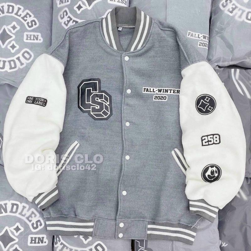 Áo khoác nỉ bông nam nữ bomber unisex gió jacket cúc bấm form rộng local brand ulzzang phong cách hàn quốc đep Số 26