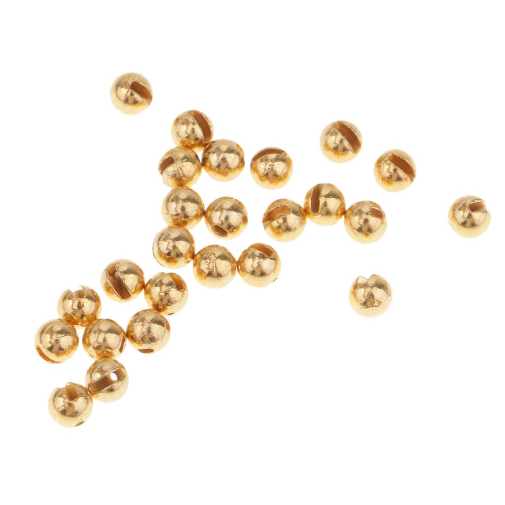 2x25pcs Fly Tying Slotted Tungsten Beads Heavy Nymphs Head Ball Beads 2.5mm