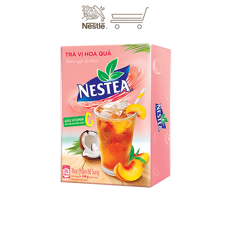 [Tặng 1 ly thủy tinh Nestea] Combo 2 hộp trà Nestea vị hoa quả (Hộp 12 gói x 12g)