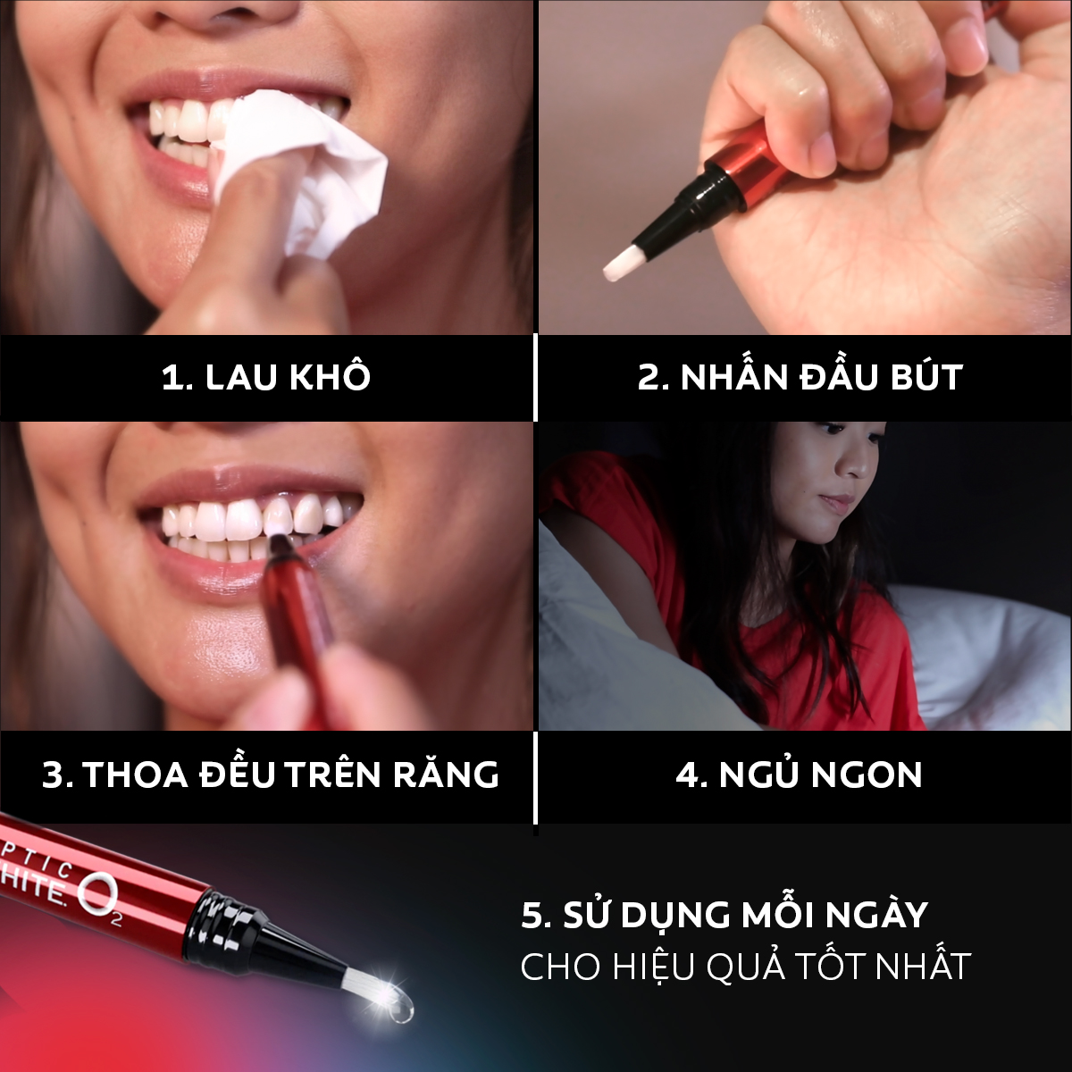 Bút làm trắng răng Colgate Optic White O2 an toàn tại nhà, không ê buốt