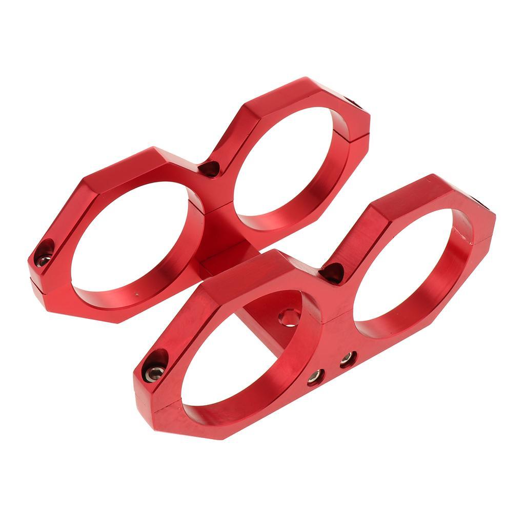 Dual Fuel Pump Filter Clamp Kit for Universal Car Type with 60mm Dia Red