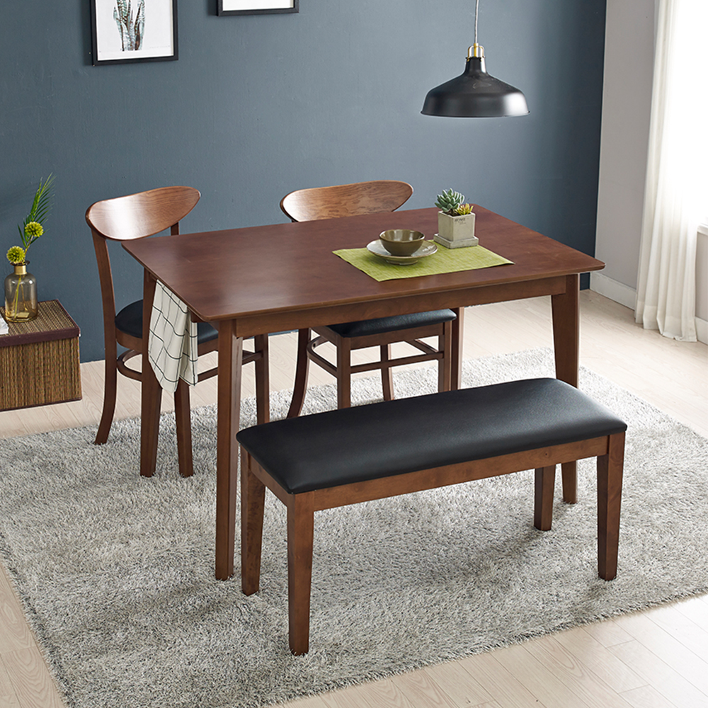 Bộ Bàn Ghế Hàn Quốc VIVA 2 chair Bench ( Walnut)