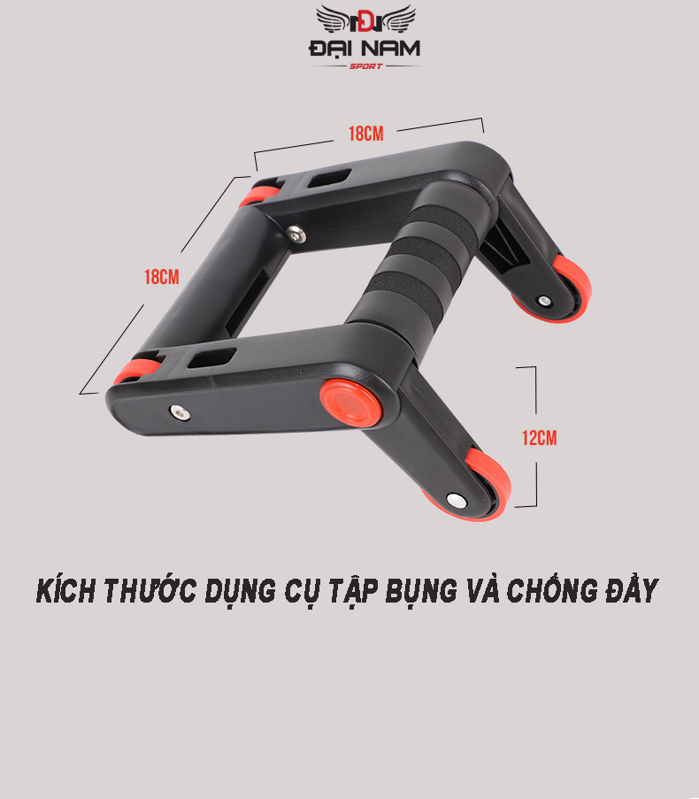 Dụng Cụ Tập Bụng Kết Hợp Chống Đẩy,Tập Kéo Tay Đa Năng DNS069 Đại Nam Sport + Tặng Thảm Lót Gối