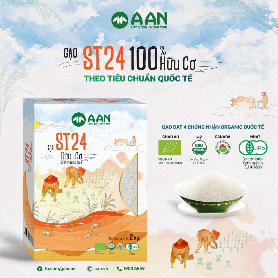 Gạo ST24 Hữu Cơ Gạo A An Túi 2 Kg