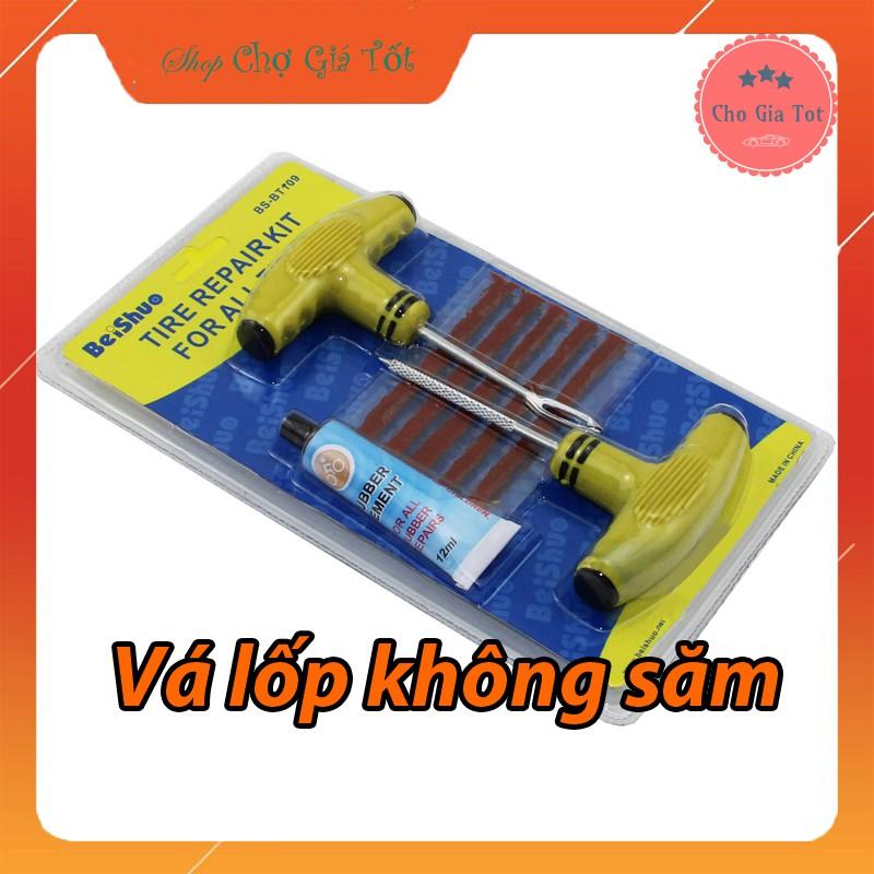 Bộ tự vá lốp không săm ô tô xe máy,cứu hộ phượt thủ BS-BT109