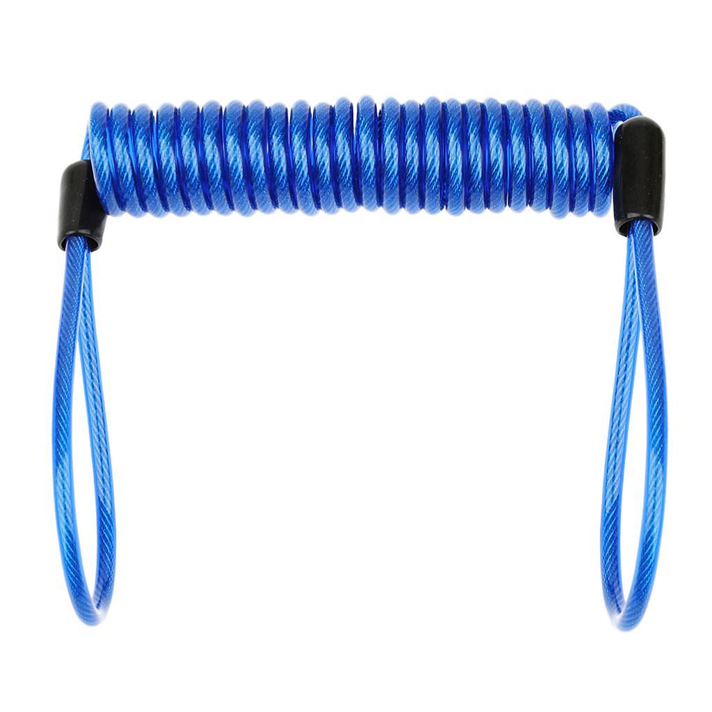 3-25pack Steel Lanyard Spring Coil Wire Lock Safety Cable Lanyard Tether Blue