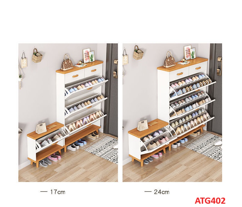 Tủ Giày Hiện Đại Nhiều Ngăn Để Giày, Tiết Kiệm Diện Tích ATG402 - Nội thất lắp ráp Viendong Adv