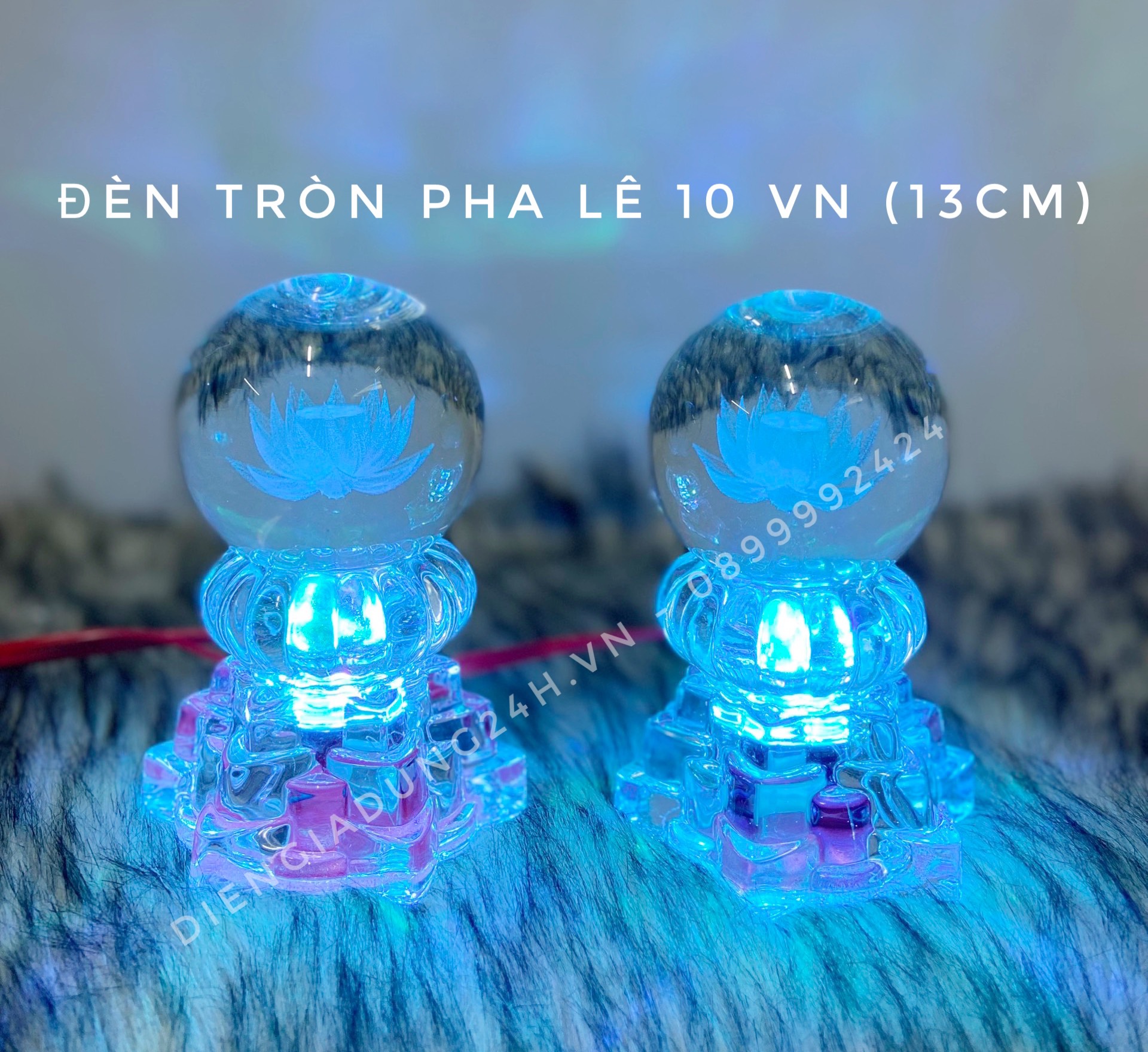 ĐÈN THỜ PHA LÊ CAO CẤP TRÒN 10 (13cm) 1 CẶP