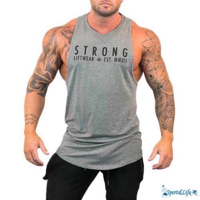 Áo thun tanktop ba lỗ strong chuẩn gym thun dày mịn