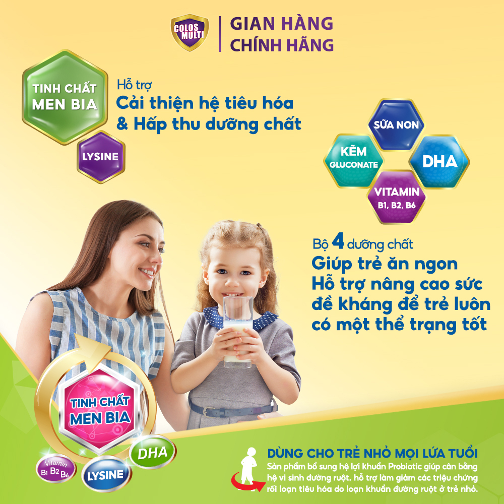 Sữa non Colosmulti BioBio giúp tăng cường miễn dịch, cải thiện tiêu hóa hộp 20 gói x 3g