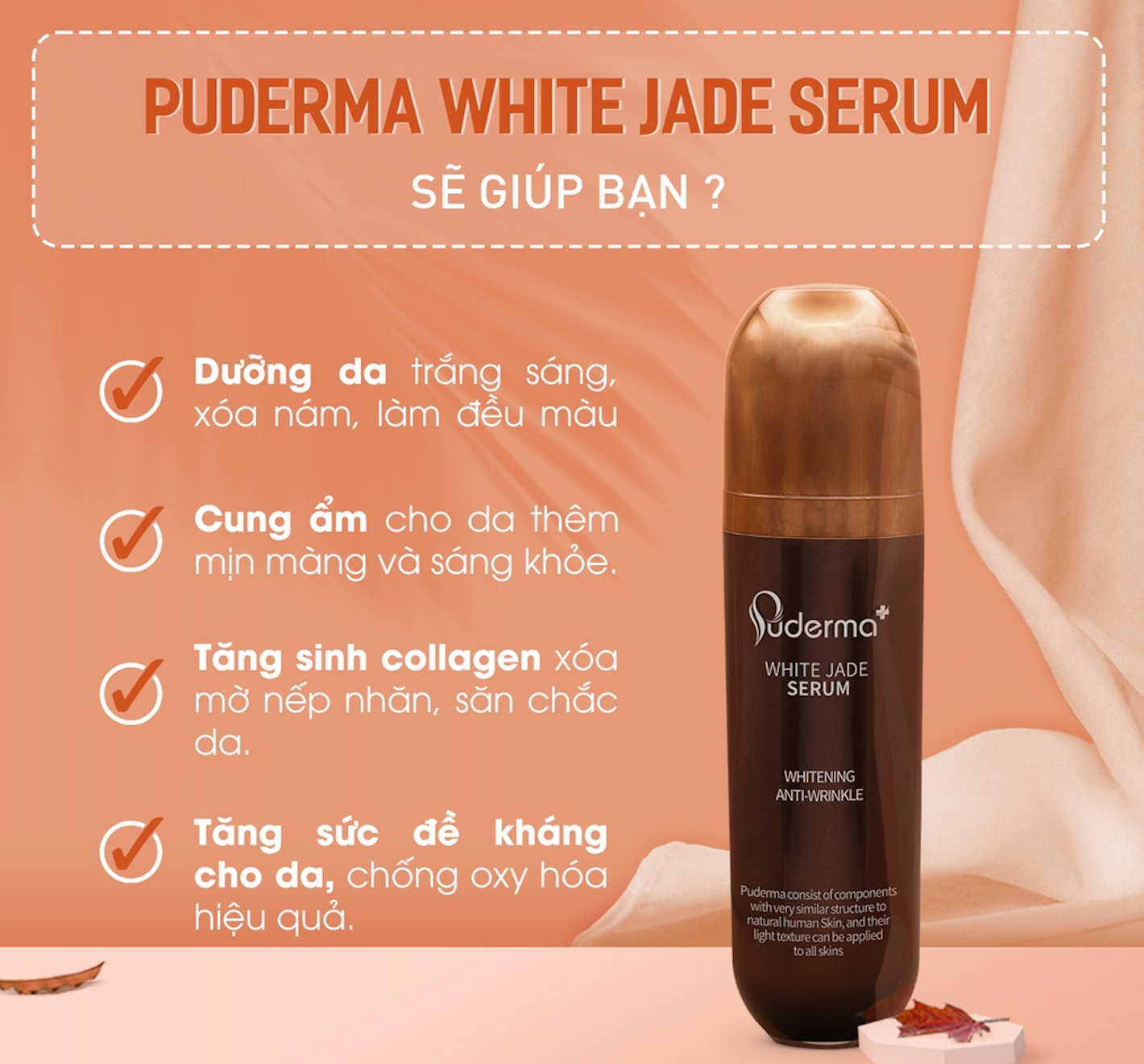 Tinh chất Huyết thanh tái tạo phục hồi Luxury Exosome Ampoule 50ml, phiên bản nâng cấp từ dưỡng hỗ trợ xóa nám Puderma White Jade Serum 50 ml : dưỡng trắng, mờ nám, tàn nhang, tái tạo những tế bào mới, dưỡng trắng, mờ nám, tàn nhang, làm săn chắc làn da.