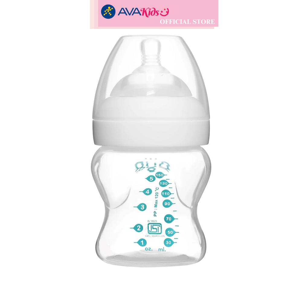 Bình sữa nhựa PP, PE Pur Milk Safe 9811 cổ rộng 150 ml (0 - 3 tháng)