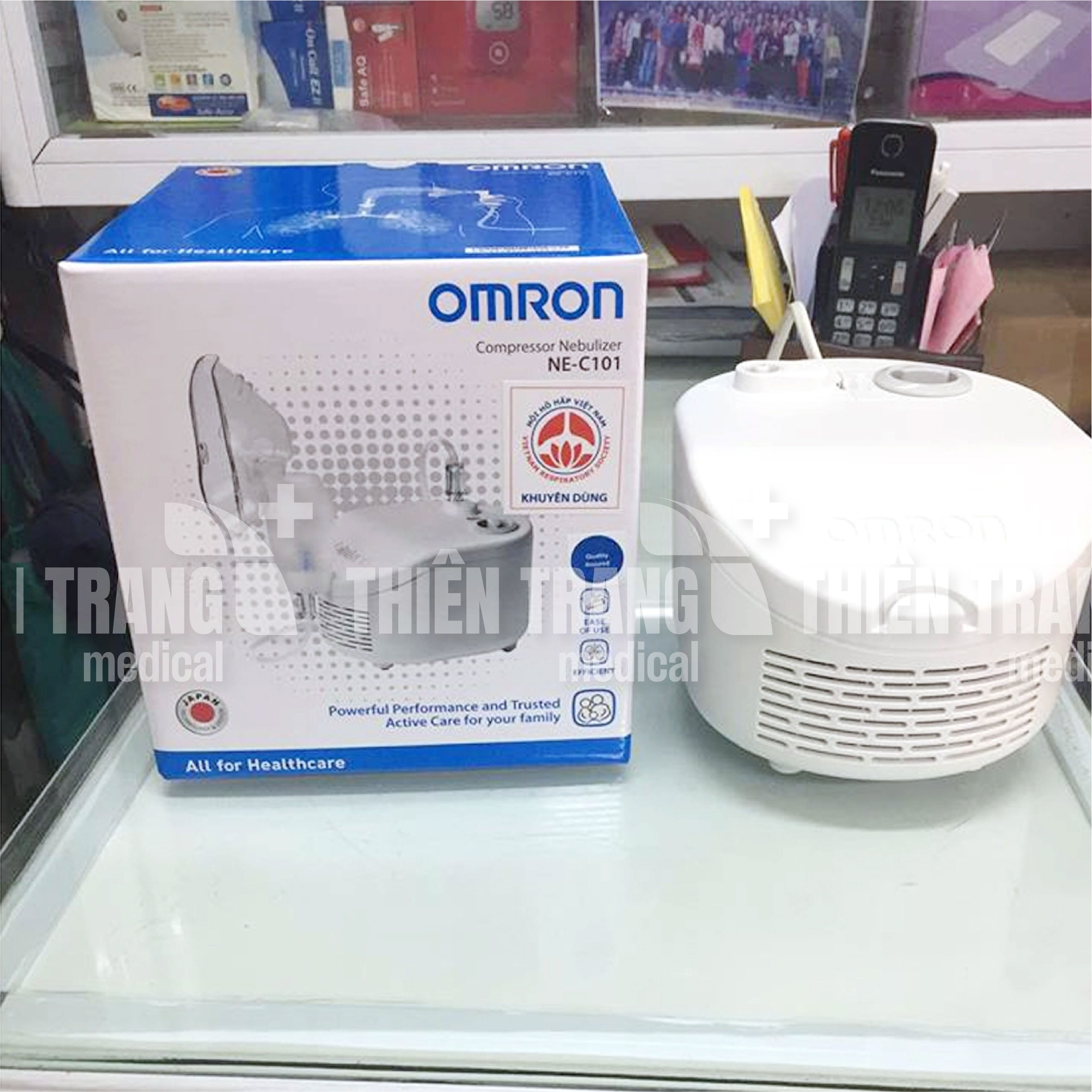 MÁY XÔNG KHÍ RUNG, MŨI HỌNG OMRON NE-C101 Thiên Trang Medical